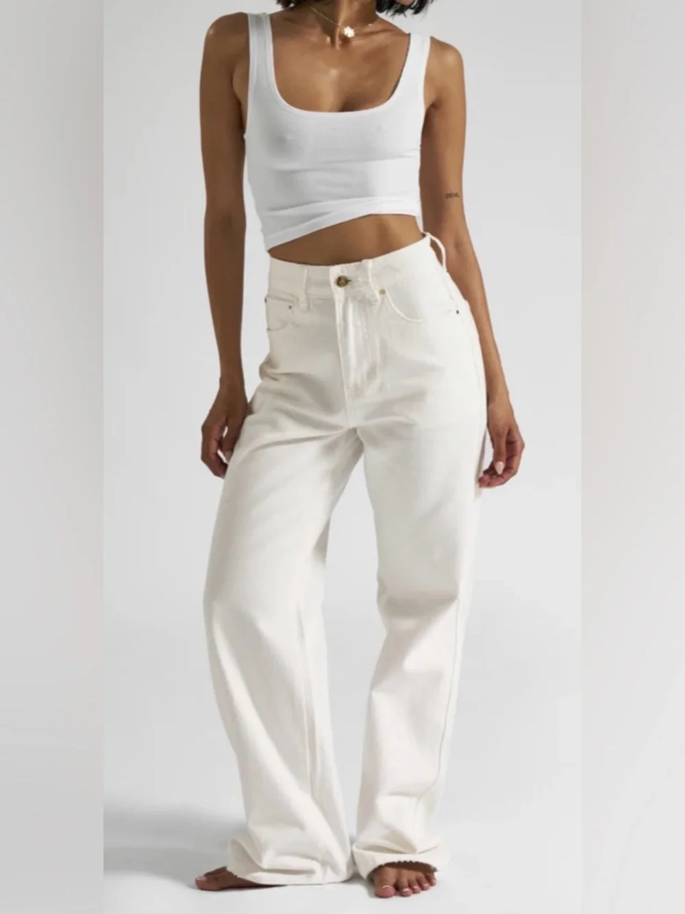 All Things Golden THE HIGH RISE DENIM STRAIGHT LEG JEAN XL NWT $170 - Picture 2 of 9